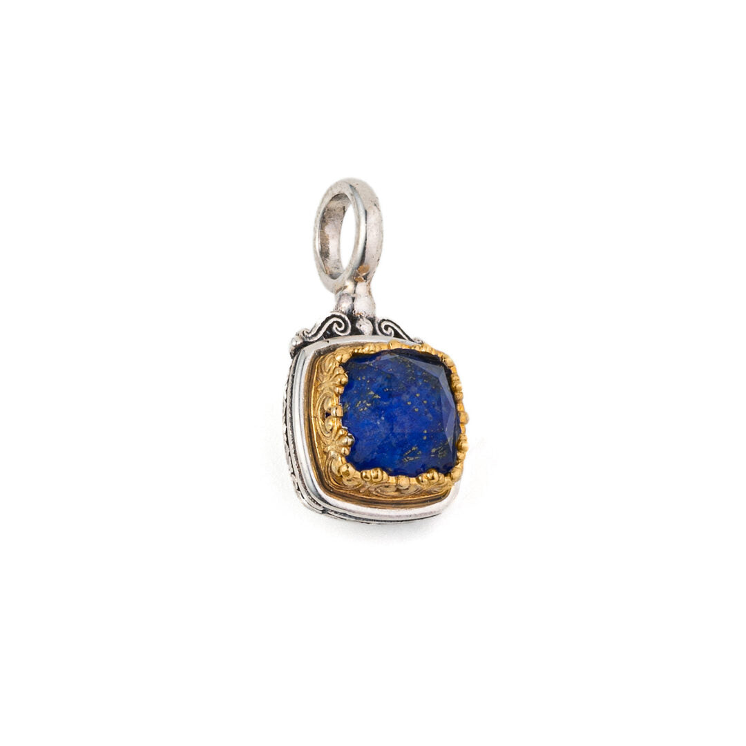 Gerochristo – Iris square pendant in Sterling Silver with Lapis