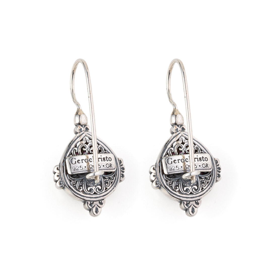 Gerochristo - Semeli Earrings in Sterling Silver with Gemstones