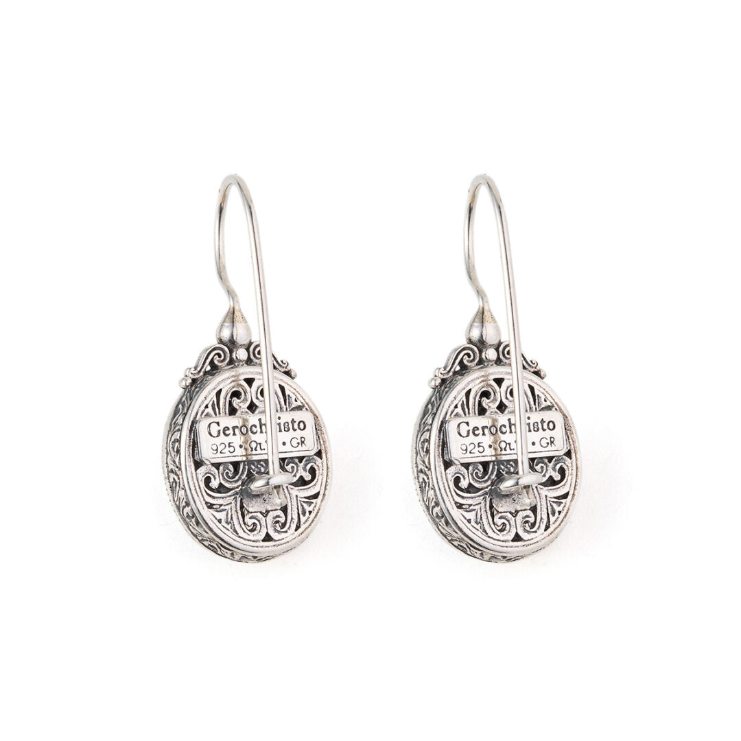 Gerochristo - Dione oval earrings in sterling silver with Gold plated parts