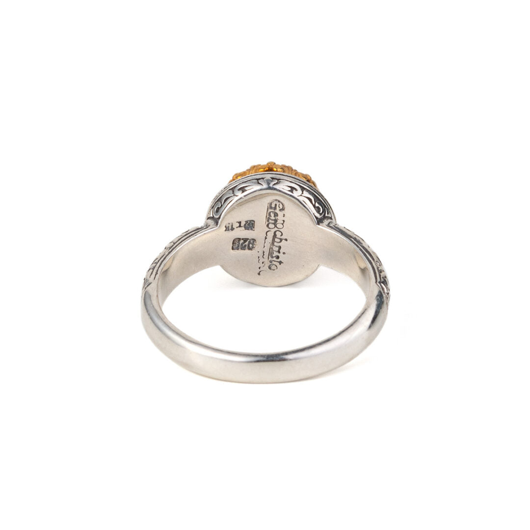 Gerochristo - Iris ring in Sterling Silver with Doublet stones