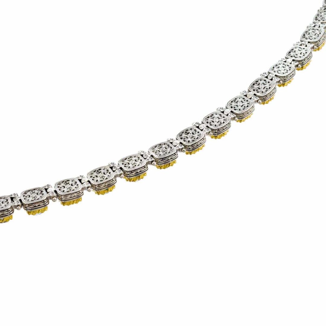 Gerochristo - Iris necklace in Sterling silver with Multi Precious Stones