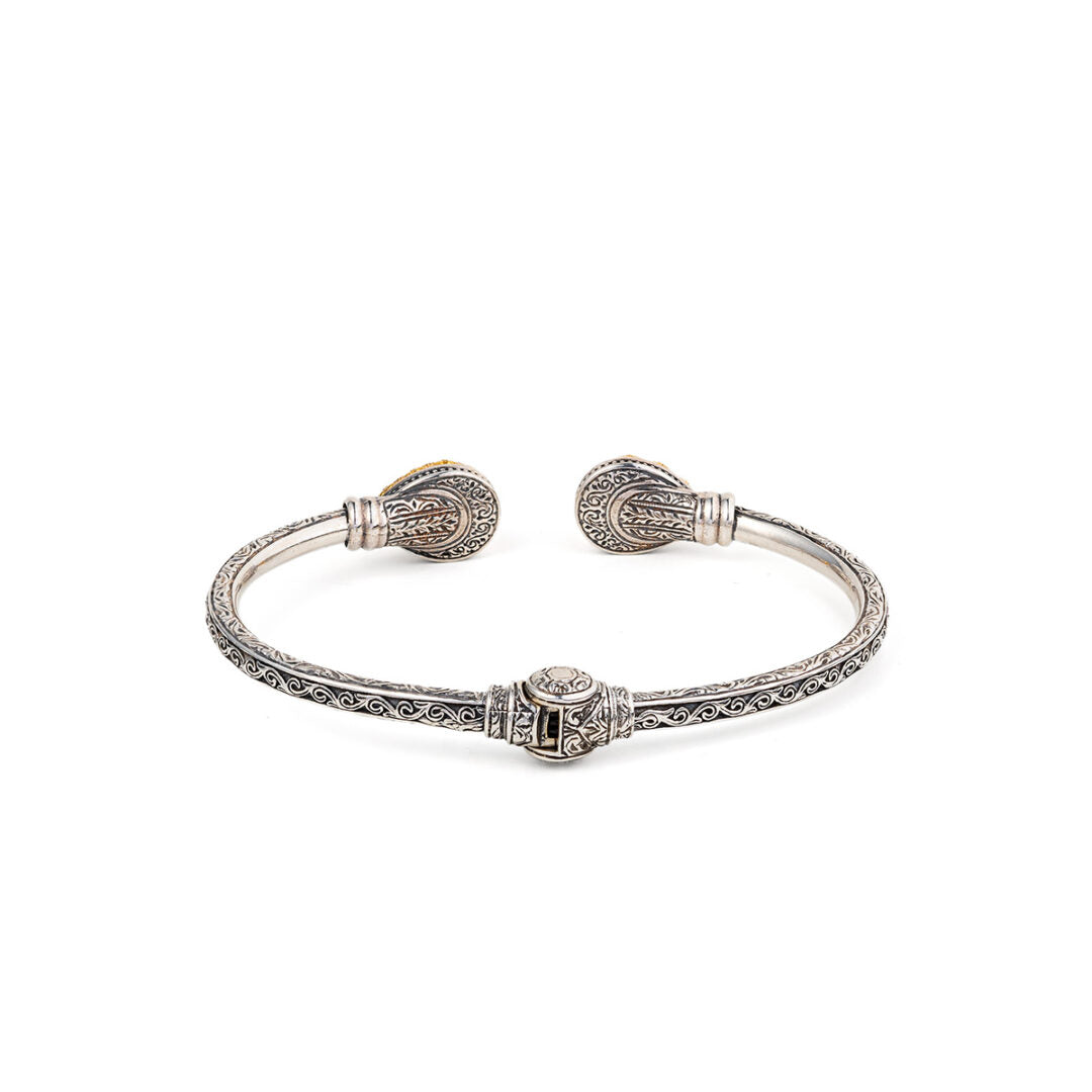 Gerochristo - Iris Double Teardrop Bracelet in Sterling Silver with Doublet Stones