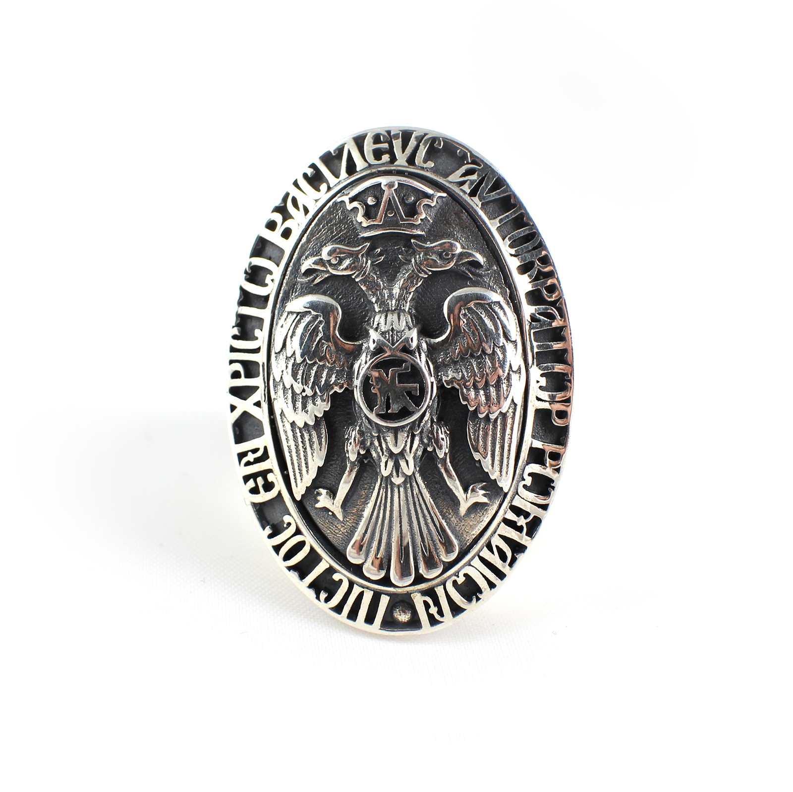 Double Headed Imperial Eagle Ring - Sterling Silver Yianni Jewelry