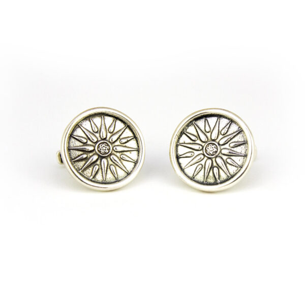 Vergina Sun Silver Cufflinks