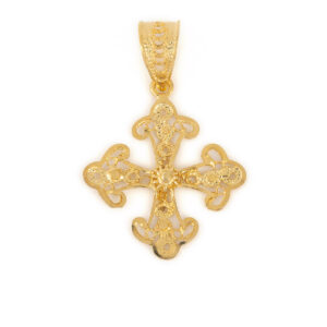 14K Gold Byzantine Filigree Cross