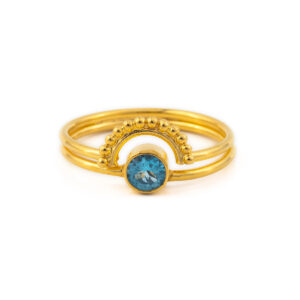 Δαχτυλίδι Blue Topaz - Ασήμι 925 Επιχρυσωμένο