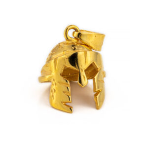 Spartan Helmet Pendant - Sterling Silver and gold plated
