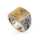 Rosette Ring in Sterling Silver and Gold Plated - Image 2