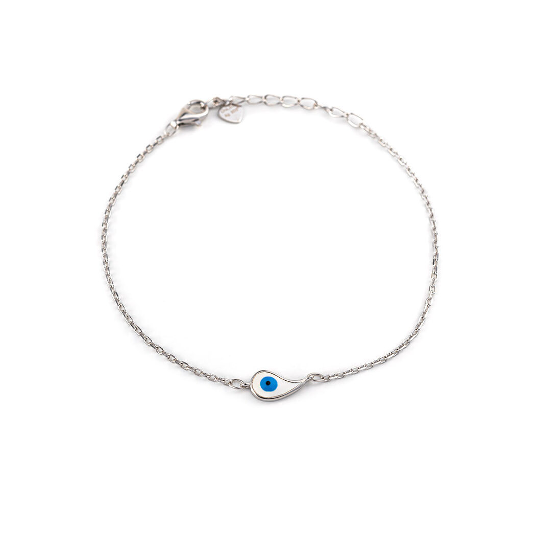 Tiny Evil Eye Bracelet 925 Sterling Silver - GREEK ROOTS