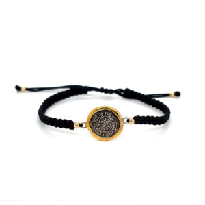 Phaistos Disc Macrame Bracelet - 14K Gold and 925 Sterling Silver