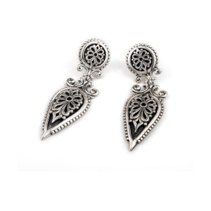 Βυζαντινά Σκουλαρίκια Anthemion Ασήμι 925 - Yianni Jewelry
