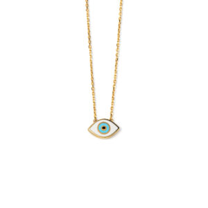 Eye Necklace - 14K Yellow Gold with Enamel
