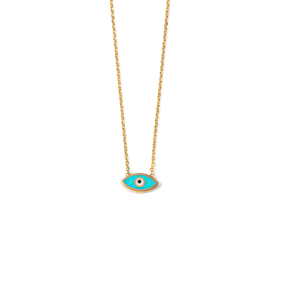 Tiny Pavé Evil Eye Necklace