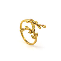 Gold Plated 18K Olive Leaves Ring by Meanderart 