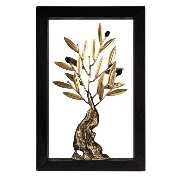 Bronze Olive Tree - Wood art frame