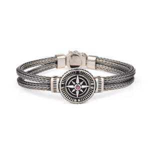 Sterling Silver Bracelet with Compass