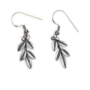 Olive Leaf Dangle earrings - 925 Sterling Silver