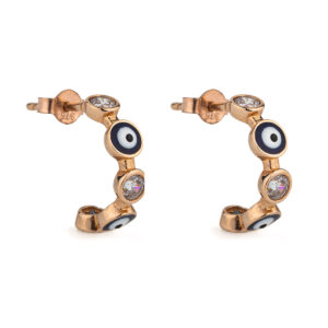 Eye Hoop Earrings – 9K Rose Gold