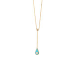 Drop Eye Necklace – 14K Yellow Gold with Enamel