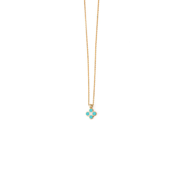 Cross Necklace with Enamel – 14K Gold