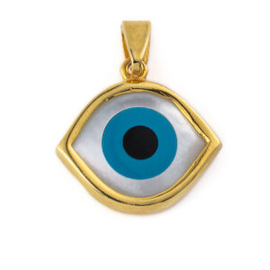 Evil Eye Pendant - 925 Sterling Silver Gold Plated