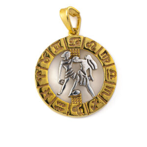 Gemini Zodiac Pendant - 925 Sterling Silver Gold Plated