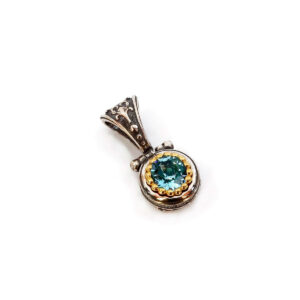 Byzantine Aquamarine Swarovski Stone Pendant