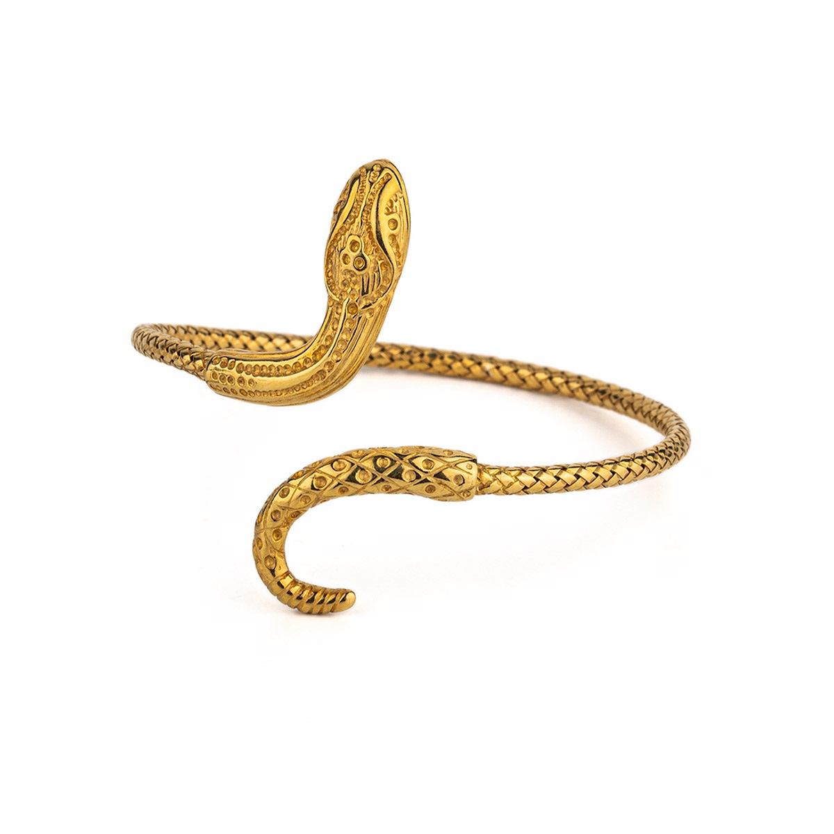 Snake Cuff Bracelet – 925 Sterling Silver and Gold Plated - GREEK ROOTS