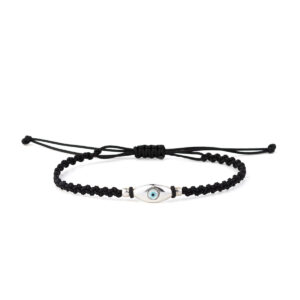 Βραχιόλι Μαύρο Ματάκι Macrame - Ασήμι 925