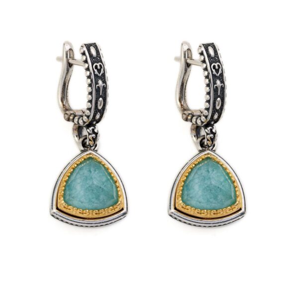 Byzantine Earrings with Amazonite Doublet Stone