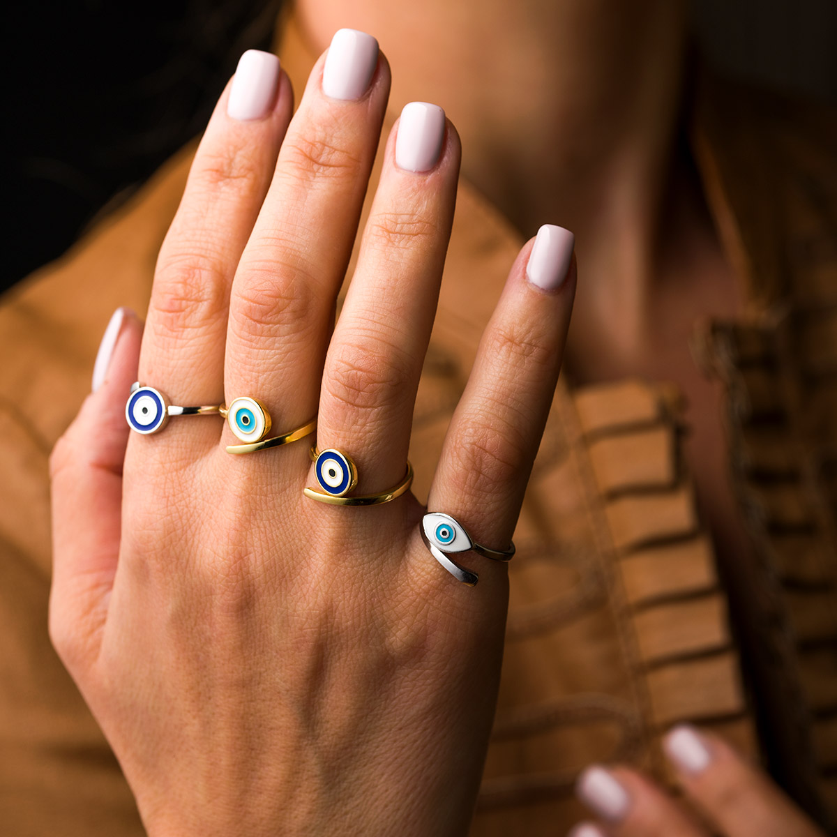 Blue Evil Eye Sterling Silver Ring | Silver Rings | e&e Jewellery