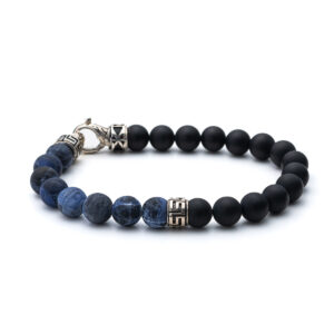Meander Bracelet – 925 Sterling Silver with Sodalite Beads