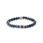 Meander Bracelet with Sodalite Beads - Sterling Silver