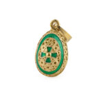 Cross Egg Silver Pendant Necklace with Enamel
