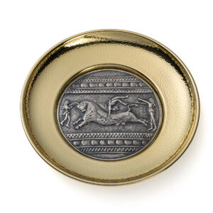 Bronze Plate Minoan Civilization Bull-leaping - 925 Silver
