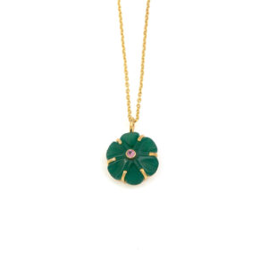 geen Onyx Necklace - 925 Sterling Silver and Gold Plated