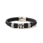 Medusa Leather Bracelet - Sterling Silver