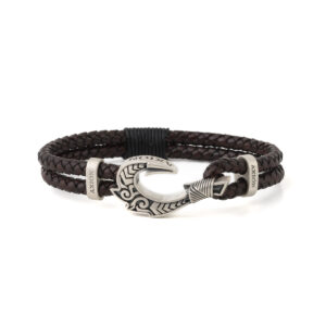 Leather Hook Bracelet - Sterling Silver