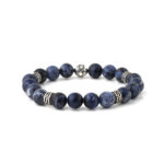 Sodalite Beaded Bracelet - Sterling Silver