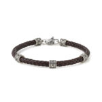 Axion Leather Bracelet - Sterling Silver