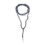 Rosary Necklace with Sodalite Beads - 925 Sterling Silver