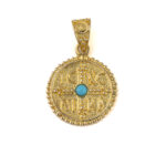 Constantinato Pendant with Turquoise - 14K Gold