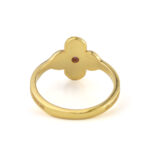 Byzantine Flower Ring with Stone - Gold Plated 925 Sterling Silver