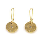 Round Byzantine Earrings with CZ - Sterling Silver and Gold Plated