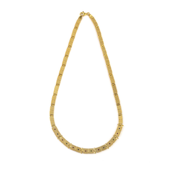 Byzantine Necklace with Zircon - Sterling Silver Gold Plated
