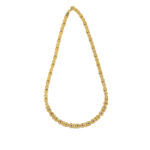 Byzantine Round Necklace with Zircon - Sterling Silver Gold Plated