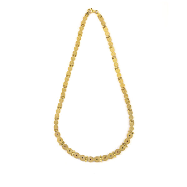 Byzantine Necklace with Zircon - Sterling Silver Gold Plated