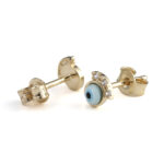 Eye Crown Stud Earrings – 9K Gold