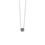 Round Black Evil Eye Necklace - Sterling Silver 925