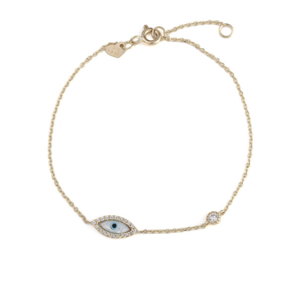 Eye Bracelet - 9K Gold and Zircon
